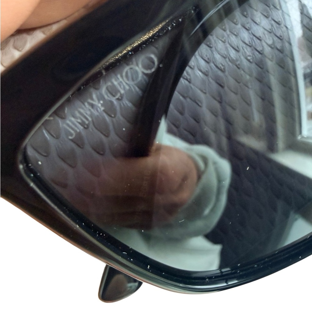 NWT Jimmy Choo Black Cat-Eye Sunglasses 🕶️ BA-G-S 807IR 145 - Picture 10 of 14
